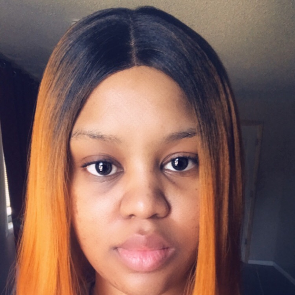 Orange synthetic wig